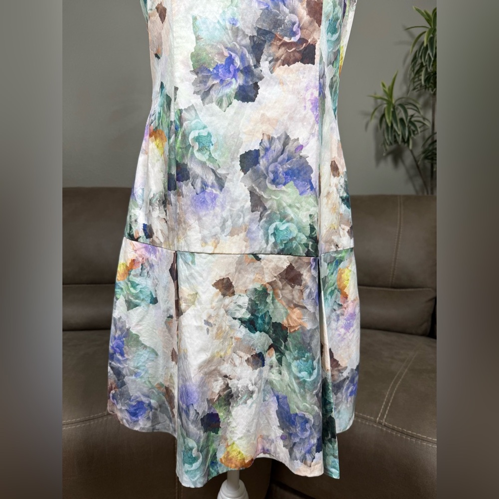 Rebecca Taylor Enchanted Garden Floral Watercolor Mini Dress 6 Summer Easter - Picture 5 of 16
